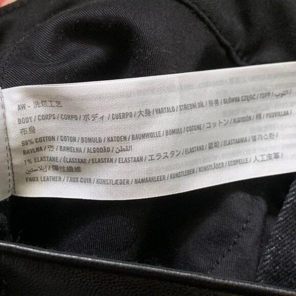 Abercrombie & Fitch Black Denim Jean Faux Leather The Ankle Straight Curve Love - Picture 4 of 4